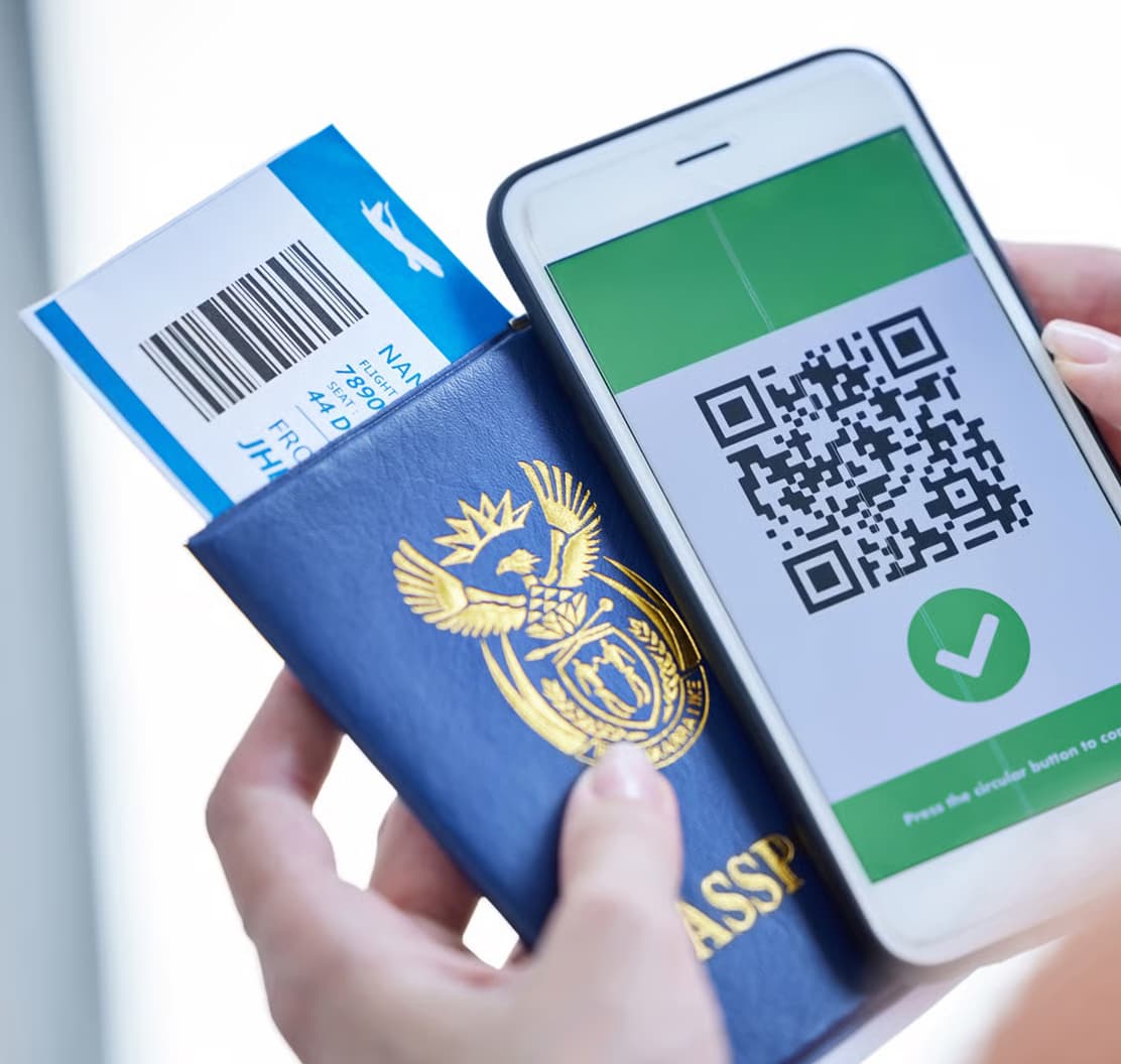 QR-Code auf einem digitalen Passfoto